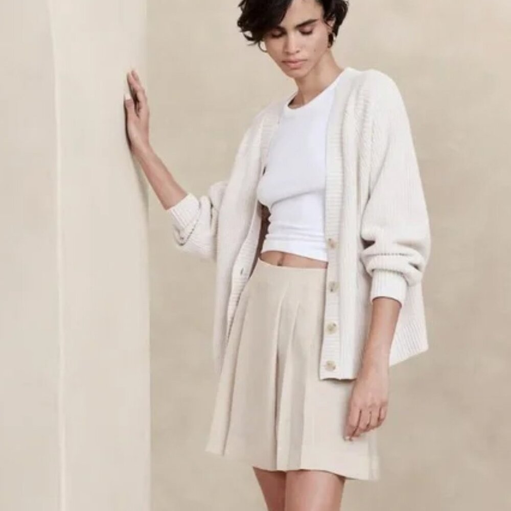 STORE CLOSING 3/30 Bundle of 2: Ban Rep Silky Pleated Skort | Oyster & Flax | M